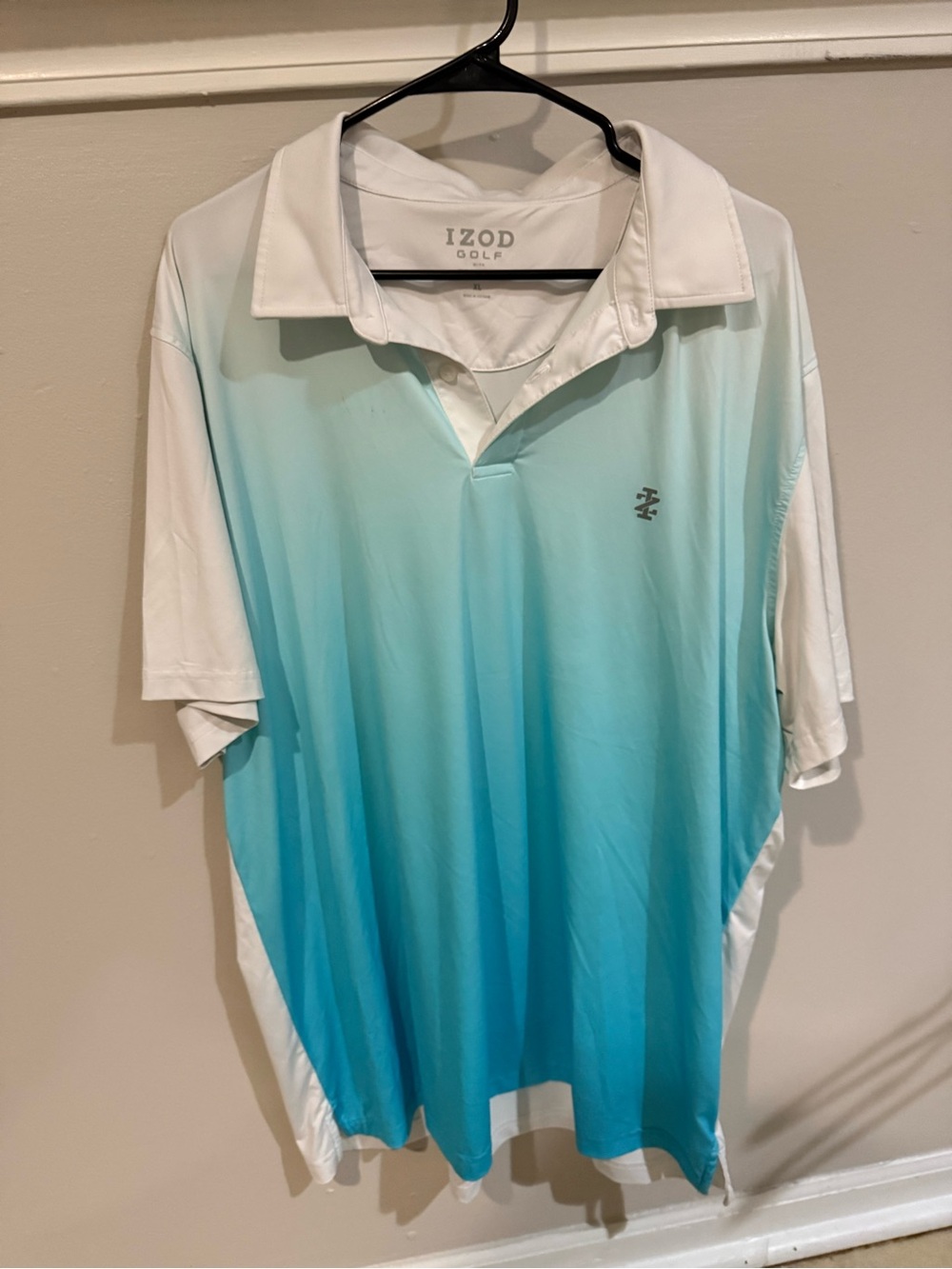 Izod Men’s White to Turquoise Gradient Polo